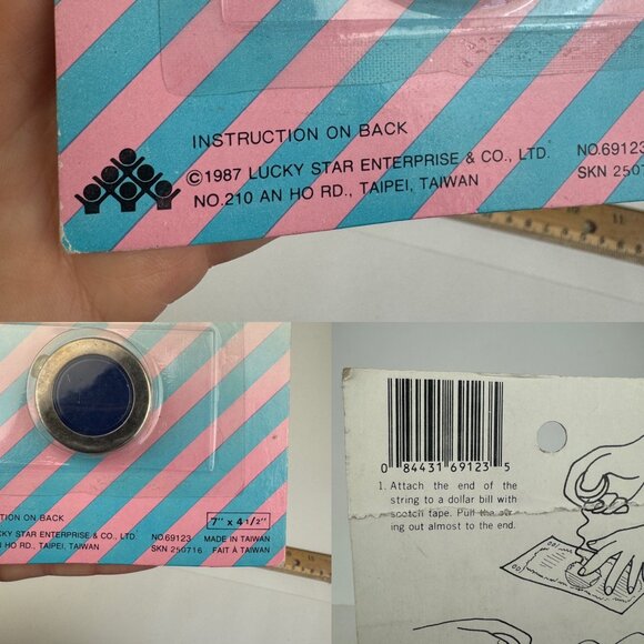 Vtg 1987 Lucky Star Enterprises Dollar Snatcher Toy Funny Prank Taiwan Sealed - Picture 5 of 10